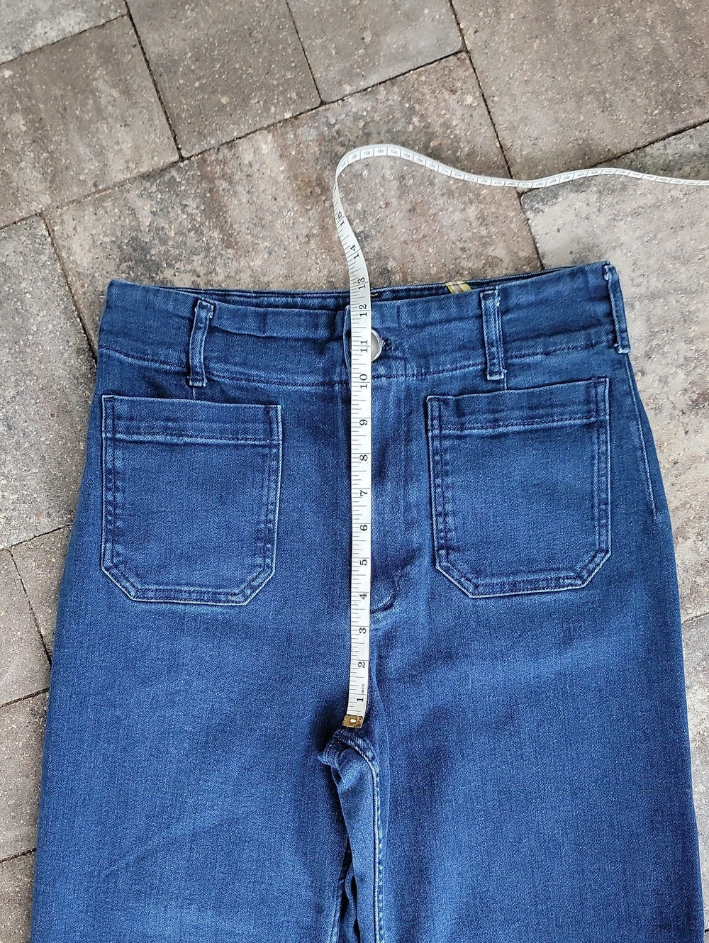 Maeve Collete High Rise Wide-Leg Cropped Jeans Dark Wash Sz 30 Has Stretch - Picture 7 of 14